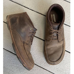 Olukai Men’s Boots Hamakua Chukka Size 13 Brown Leather Lace Hiking Casual
